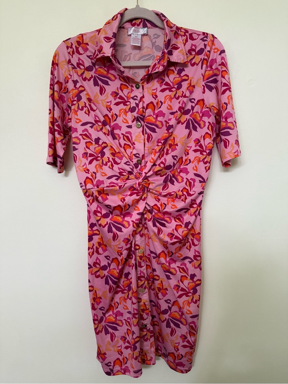 Stella Parker Twist-Front Pink Floral Mini Dress